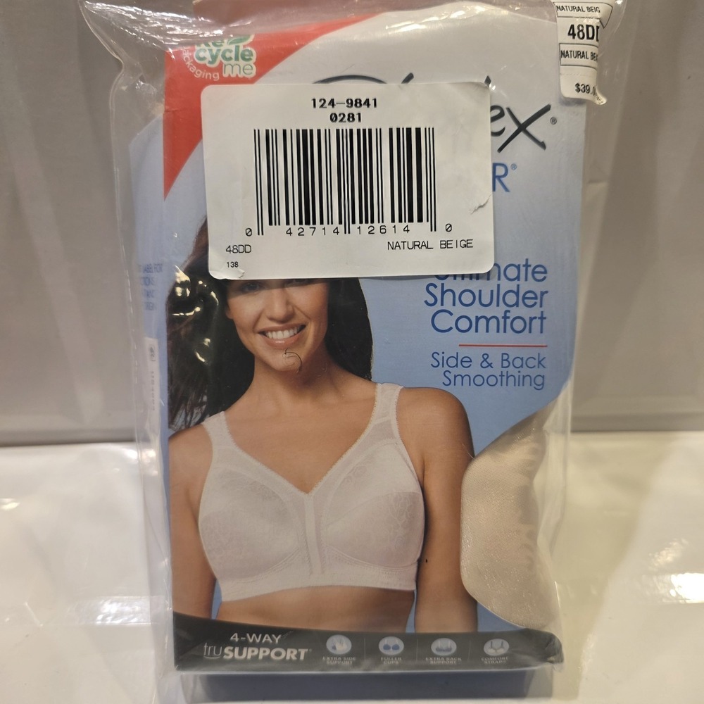Playtex Women's 18 Hour Sholder Comfort and Support Wirefree Bra Size 48DD Beige